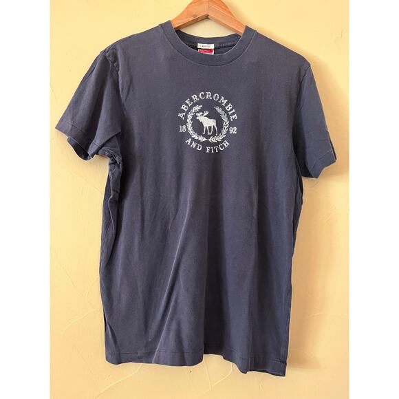 Vintage Abercrombie & Fitch Men's Blue/Gray Muscle Tee | Size L - Picture 1 of 6